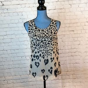 Forever 21 Sheer Animal Print top Exposed Zipper Small